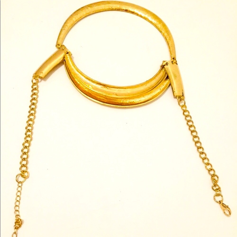 Gold Tone Geo Egyptian-Style Choker Necklace
